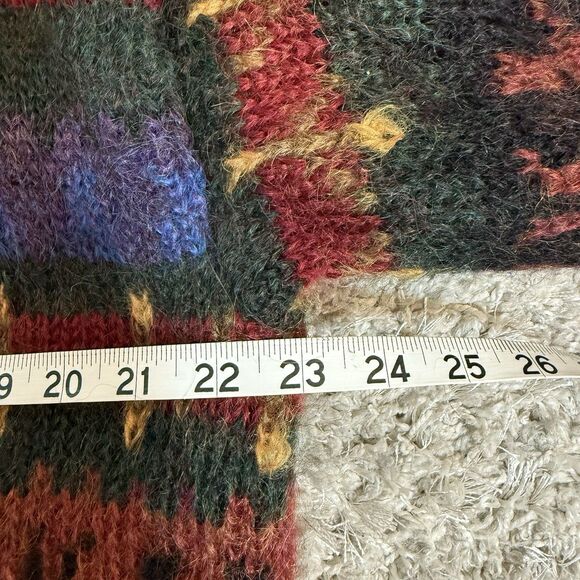 VTG Land’s End Mohair Wool Blend Cardigan Sweater Jacket Folk Art Southwestern - Picture 7 of 9